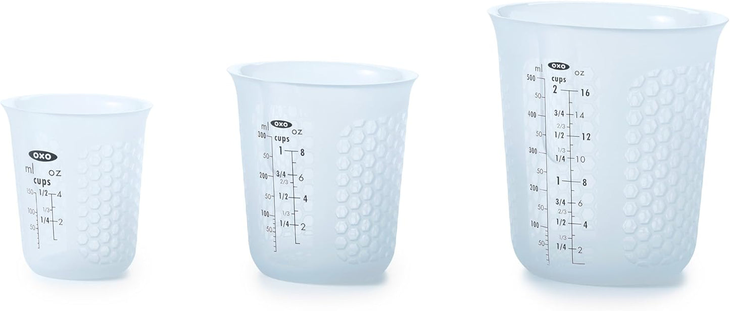 OXO Good Grips 4-Cup Squeeze & Pour Silicone Measuring Cup with Stay-Cool Pattern