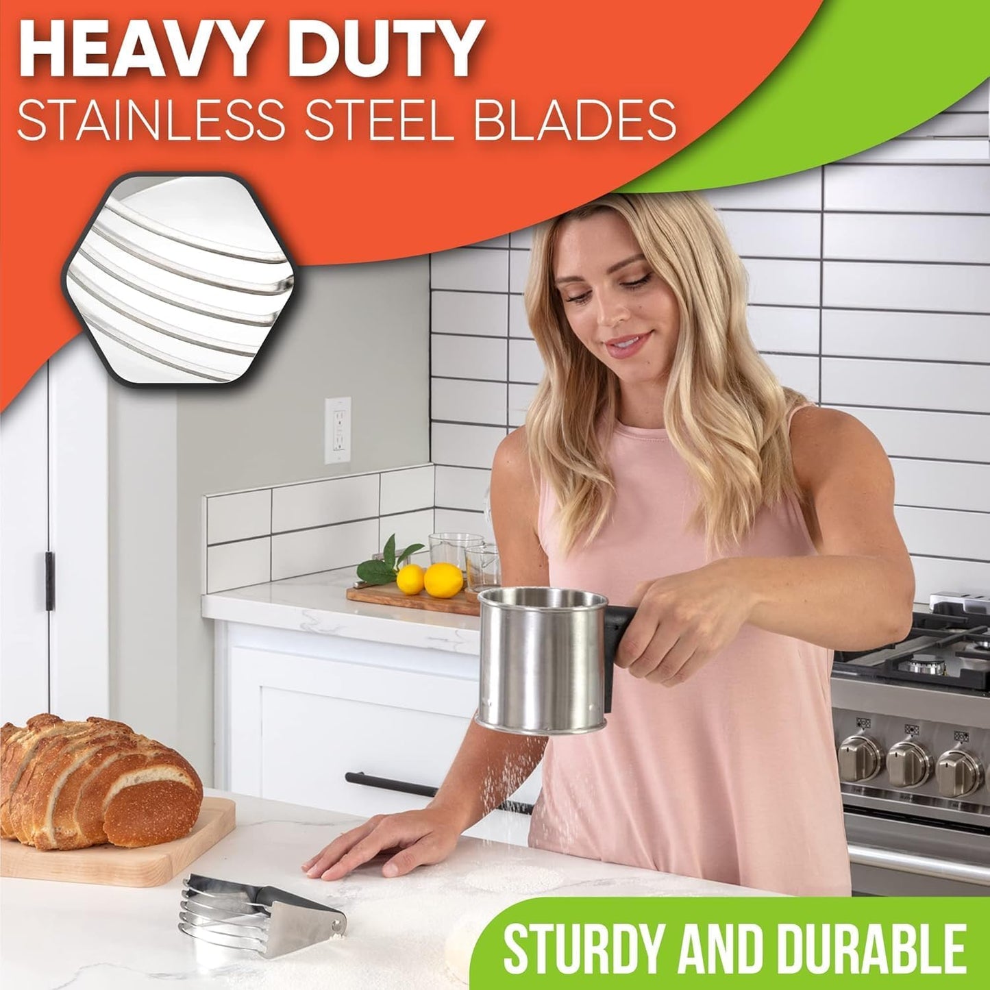 Dough Blender Heavy Duty Pastry Cutter Stainless Steel Butter Cutter Professional Baking Tool For Mixing Flour Butter