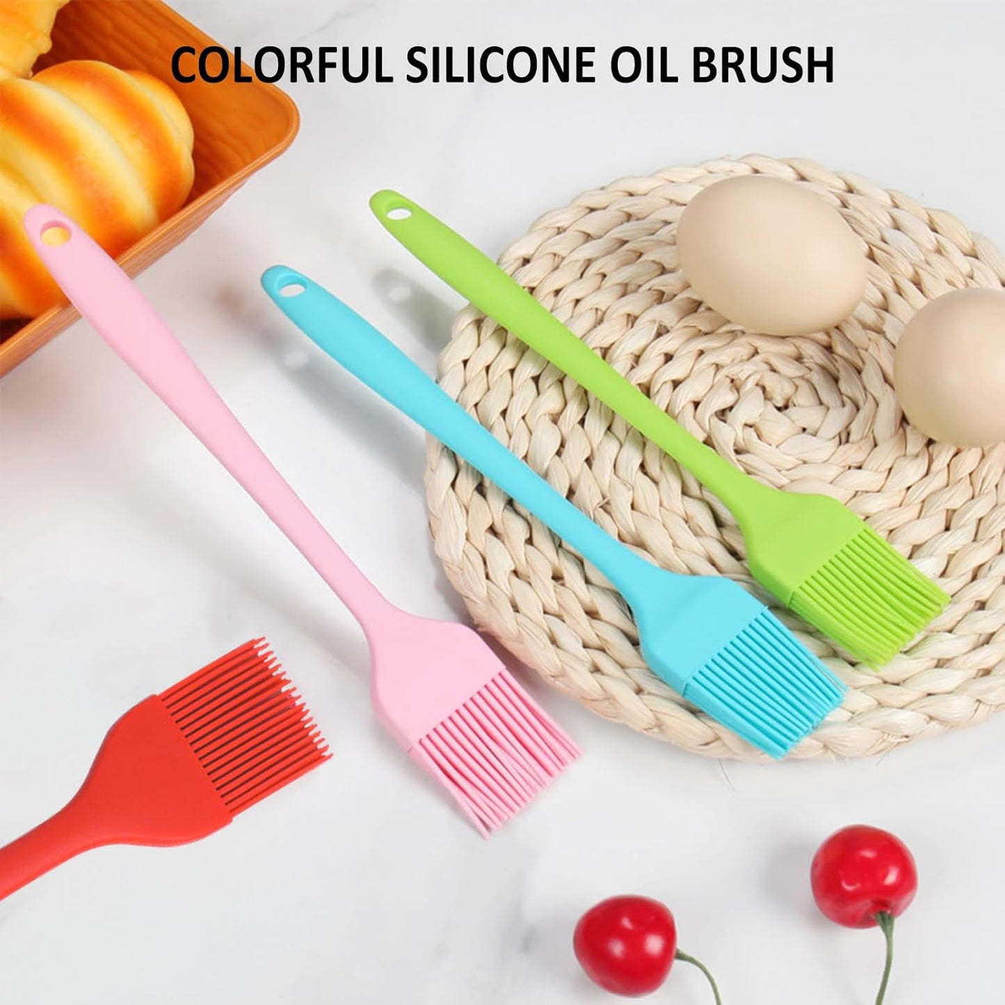 NileHome 600°F Heat Resistant Silicone Basting Brushes, Cooking Brushes for Food BPA Free Pastry Brush Spread Oil Butter Sauce for BBQ Grill Baking Kitchen Cooking Dishwasher Safe(4 Pack)