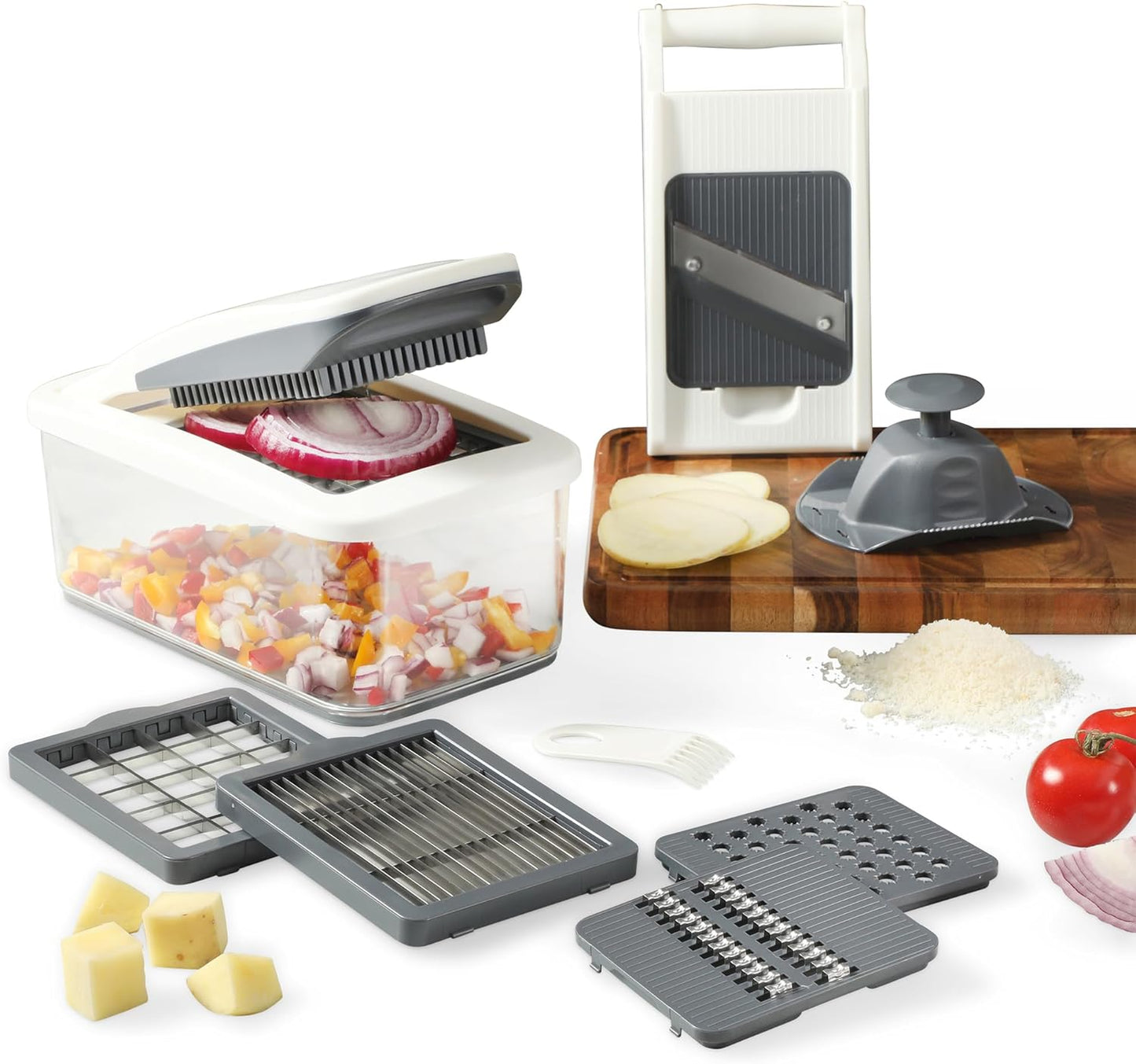 Calphalon Aero 5 in 1 Vegetable Chopper and Dicer, Food Chopper with Container