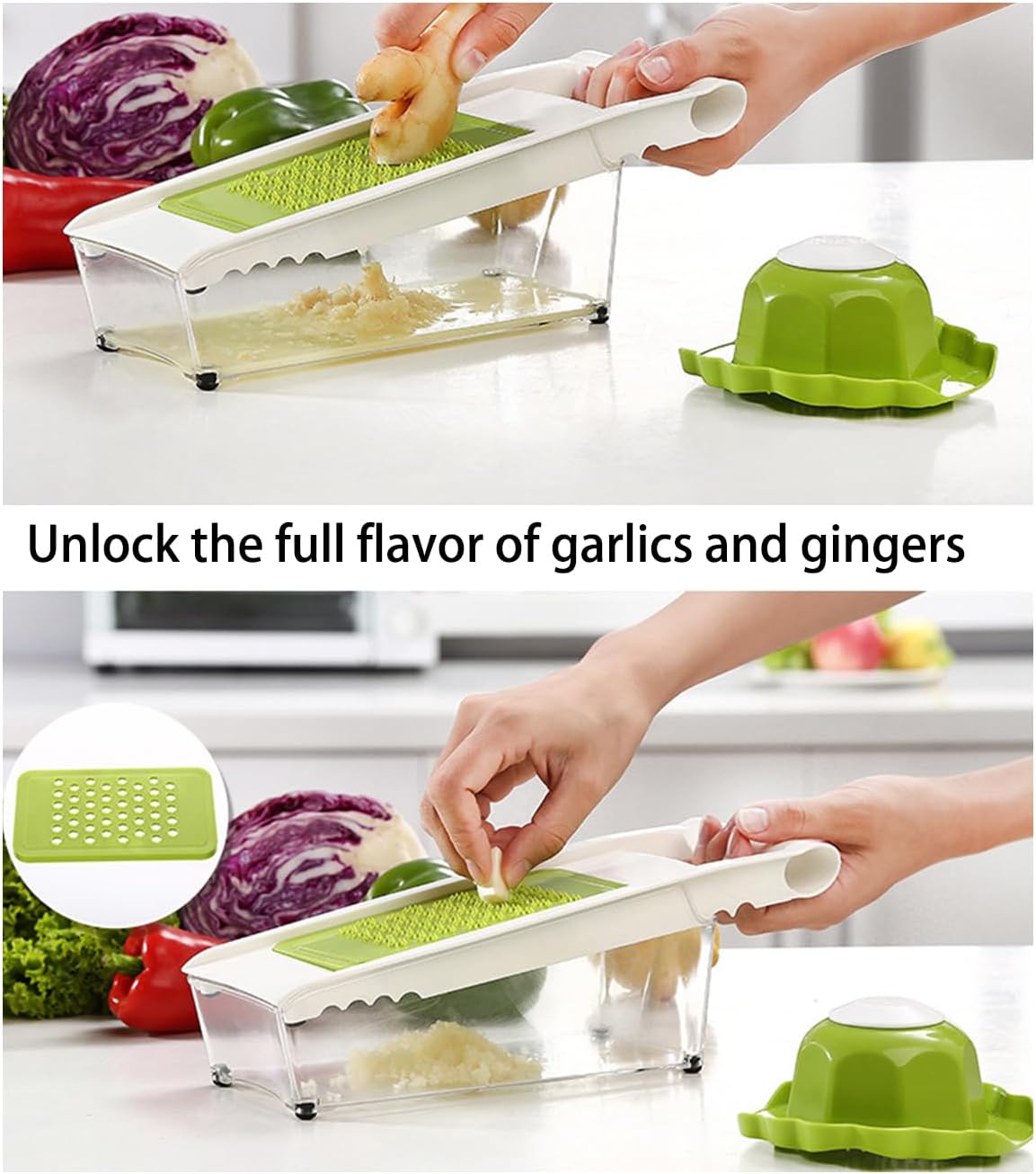 NACOLUS Cheese Grater with Container,5 In 1 Vegetable Slicer,Multi Purpose Graters for Kitchen, Easy to Clean Box Grater with Handle,Stainless Steel Cheese Shredder,Julienne Slicer