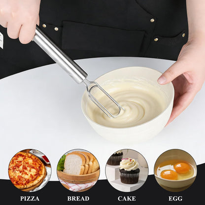 Dough Whisk for Sourdough Starter Stainless Steel Sourdough Starter Stirring Reaches Jar Bottom Dough Hand Mixer Bread Whisk Tool for Pizza Bread Cake Mixing Cooking
