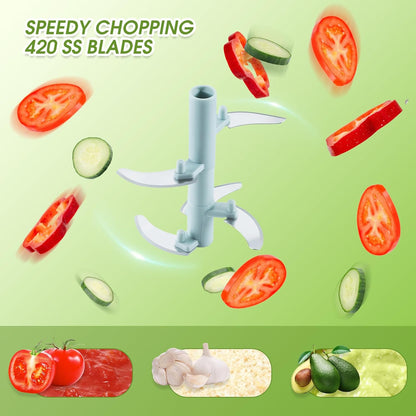Garlic Chopper Mini Manual Hand Food Chopper for Kitchen Onion Dicer Crusher Garlic Mincer Blue 160ml