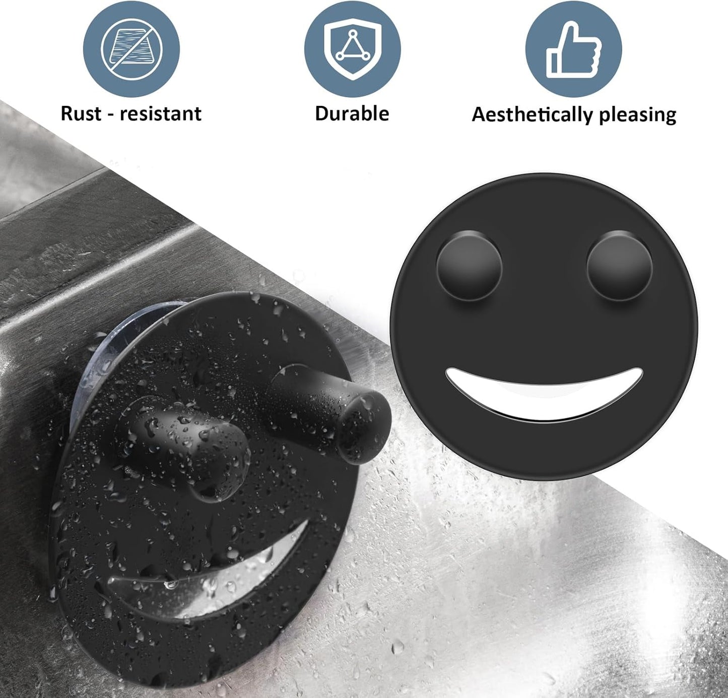 Yoshiky Stainless Steel Smiley Face Dish Sponge Holder, Silver Sink Caddy Organizer Storage with Suction Cup for Kitchen, Rv Apartment Kitchen Accessories Decor Scrubber