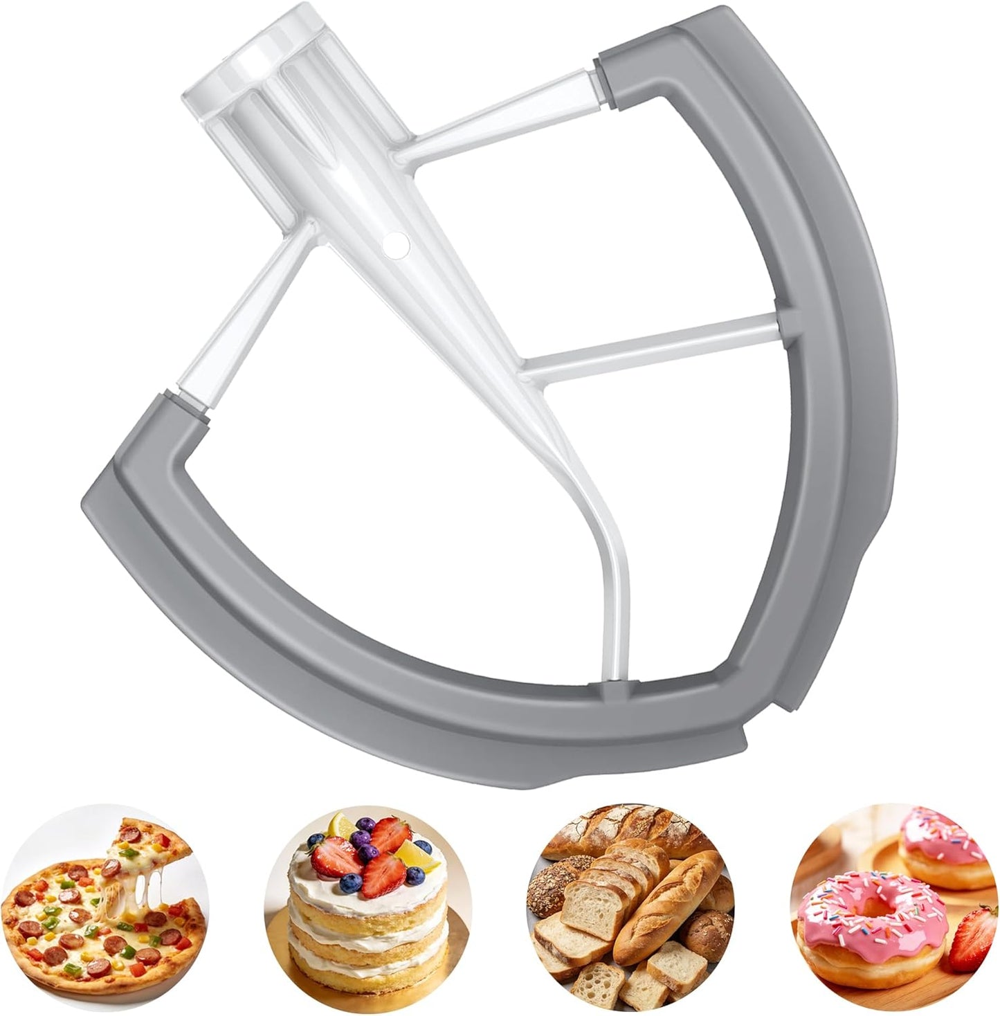 Flex Edge Beater for KitchenAid 6 Quart Bowl-Lift Stand Mixers, Paddle Attachment with Flexible Silicone Edges, Pastry Beater for KitchenAid Mixer Accessories, Dishwasher Safe
