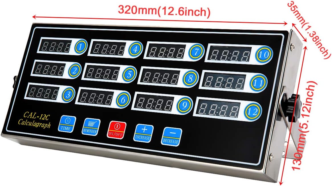 Kitchen Timers for Cooking, 8 Channel, Commercial Grade, Stainless Steel, LED Digital, Loud Alarm,