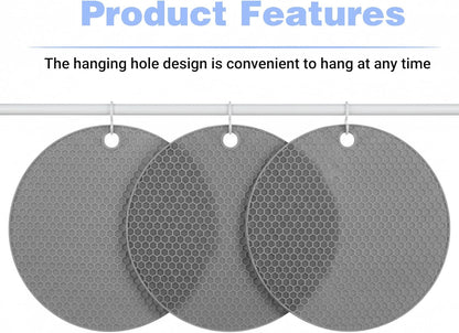 3Pcs Rubber Jar Opener,Round Large Jar Opener Gripper Pad Kitchen Non-Slip Coasters for Weak Hands,6.7x6.7Inch(Gray,Blue,Orange)