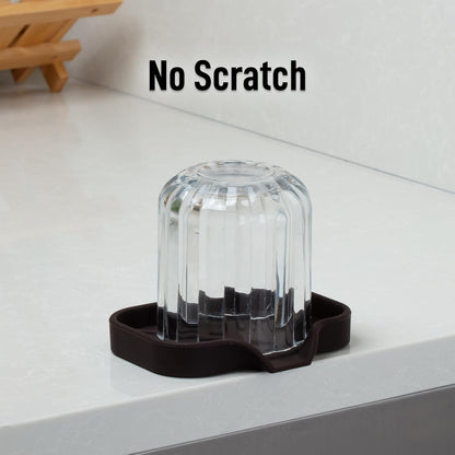Zulay Kitchen (9x3.5in Sponge Holder for Kitchen Sink - Flexible Heavy-duty Multipurpose Sink Caddy - Counter Organizer for Kitchen, Bathroom, Makeup, Trinkets & More! (Grey)