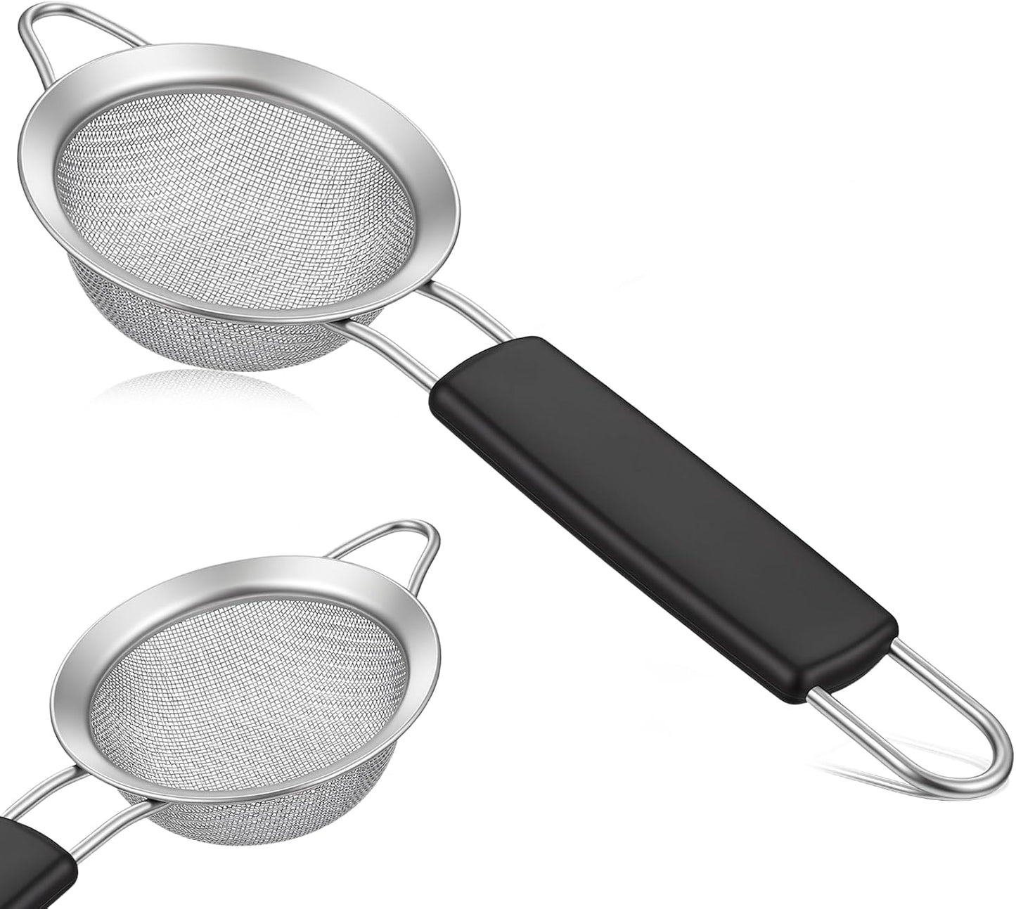 Strainers Fine Mesh, 3.3" Fine Cocktail Strainer Juice Strainers Stainless Steel Small Metal Strainer for Loose Tea Mini Sifter with Handle for Cocktail Tea Coffee Juice