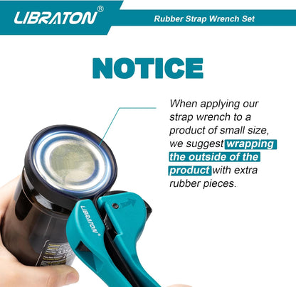 LIBRATON Strap Wrench 2-piece Multifunctional Adjustable Wrench Tools Oil Filter, Jar Opener