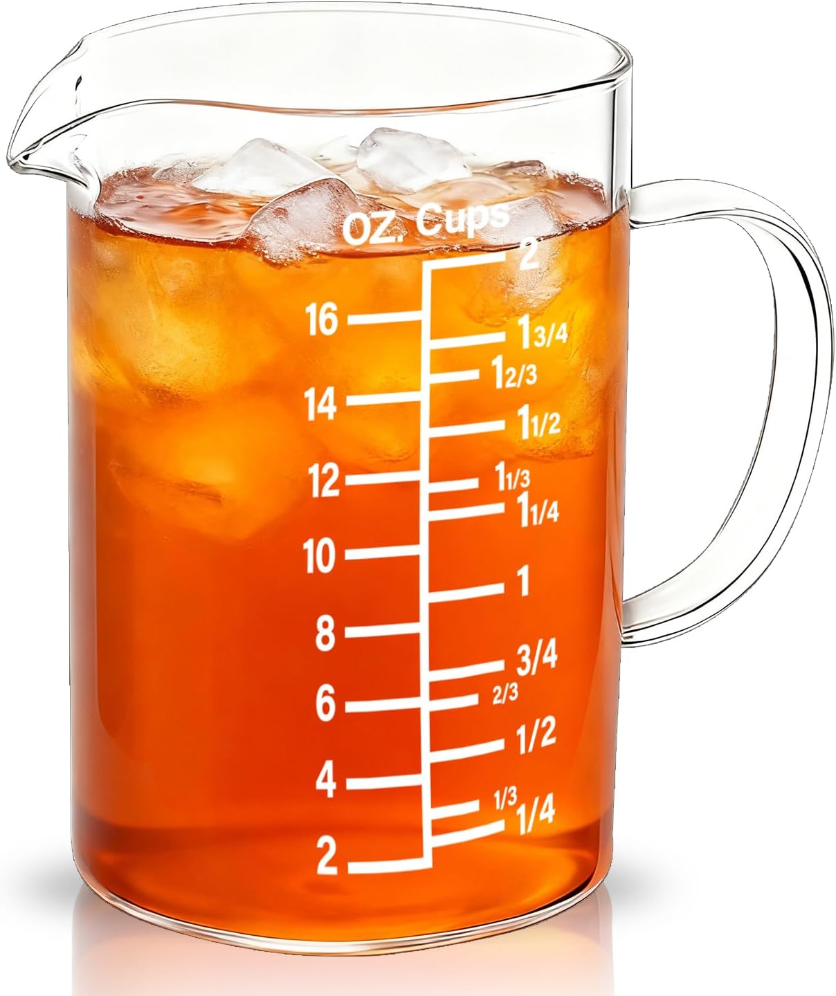 500ml/2 Cup Glass Measuring Cup,Borosilicate Glass Measuring Pitcher for Baking,Cooking,Restaurant