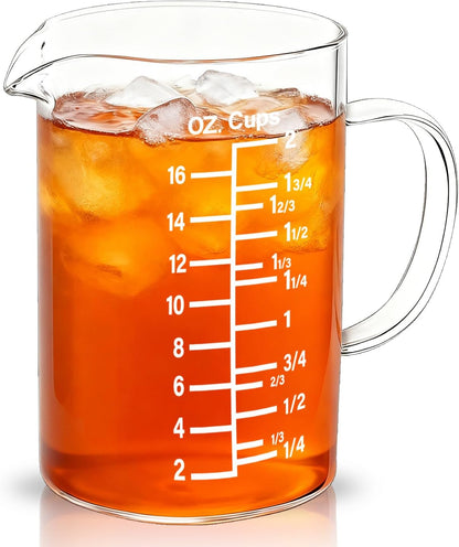 500ml/2 Cup Glass Measuring Cup,Borosilicate Glass Measuring Pitcher for Baking,Cooking,Restaurant
