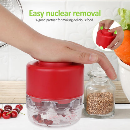 Cherry Pitter Tool, 2025 New Portable Cherry Core Pit Remover, 7 Holes Cherries Stoner Pitter Quick Release, Multifunctional Fruit Pit Remover for Household Kitchen Utensils (Red 1pcs)