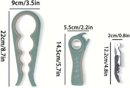 Opener | 5-in-1 Non-Slip Bottle Opener for Weak hands, Seniors with Arthritis and Anyone with Low Strength, featuring a leverage opener, a can opener, and a wine bottle opener