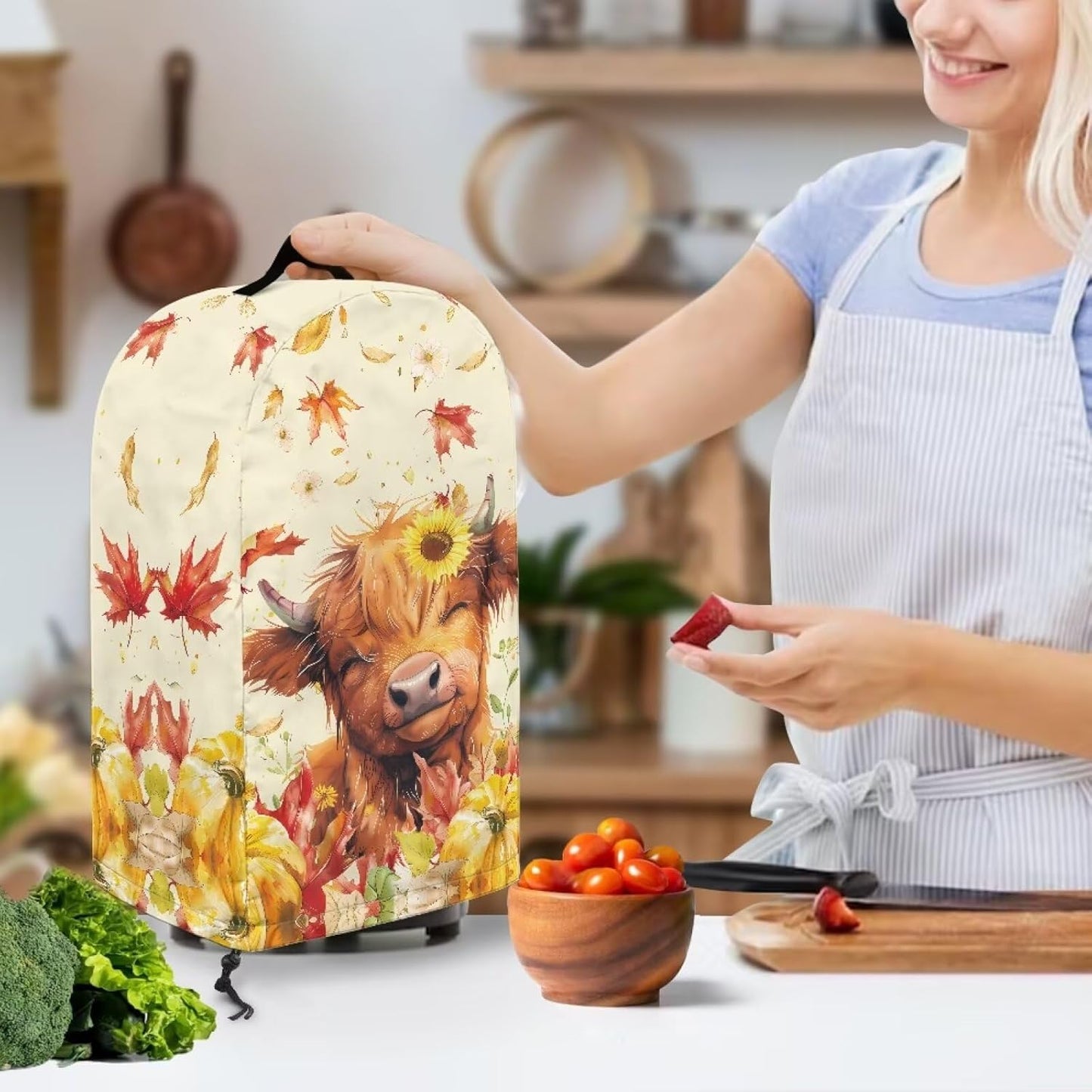 Coffee Pastry Blender Dust Cover with Drawstring Field Stand Mixer or Coffee Maker Cover Anti Fingerprint Polyester Appliance for Home Kitchen Decor