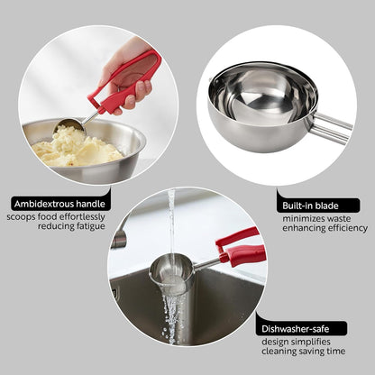 Restaurantware Ice Cream Scoop 1 Case 3.75 oz Stainless Steel Portioner Commercial Kitchen Tool Comfortable Grip Dishwasher-Safe Ambidextrous Handle
