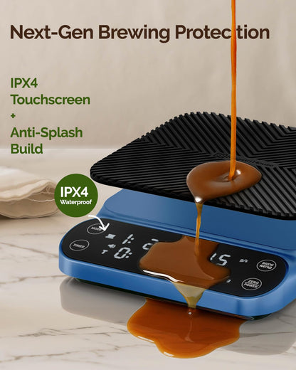 Maestri House S3 Coffee Scale with Timer, 3kg/0.1g Rechargeable Digital Scale, 3 Brew Modes, Adjustable Ratios & Flow Rate Display, Barista-Grade for Pour-Over, Espresso, French Press – Black
