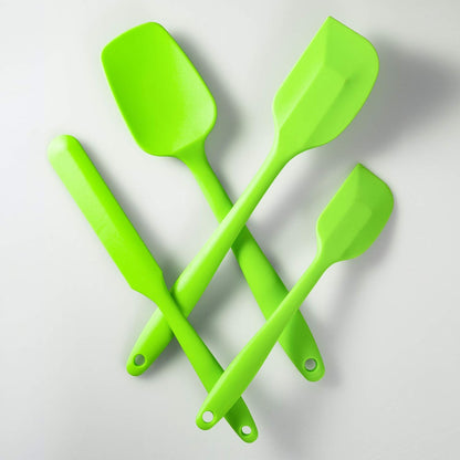 4 Piece Silicone Spatula Set, Flexible Heat Resistant Non-scratch Baking Cooking Rubber Spatulas with Stainless Steel Core, Orange