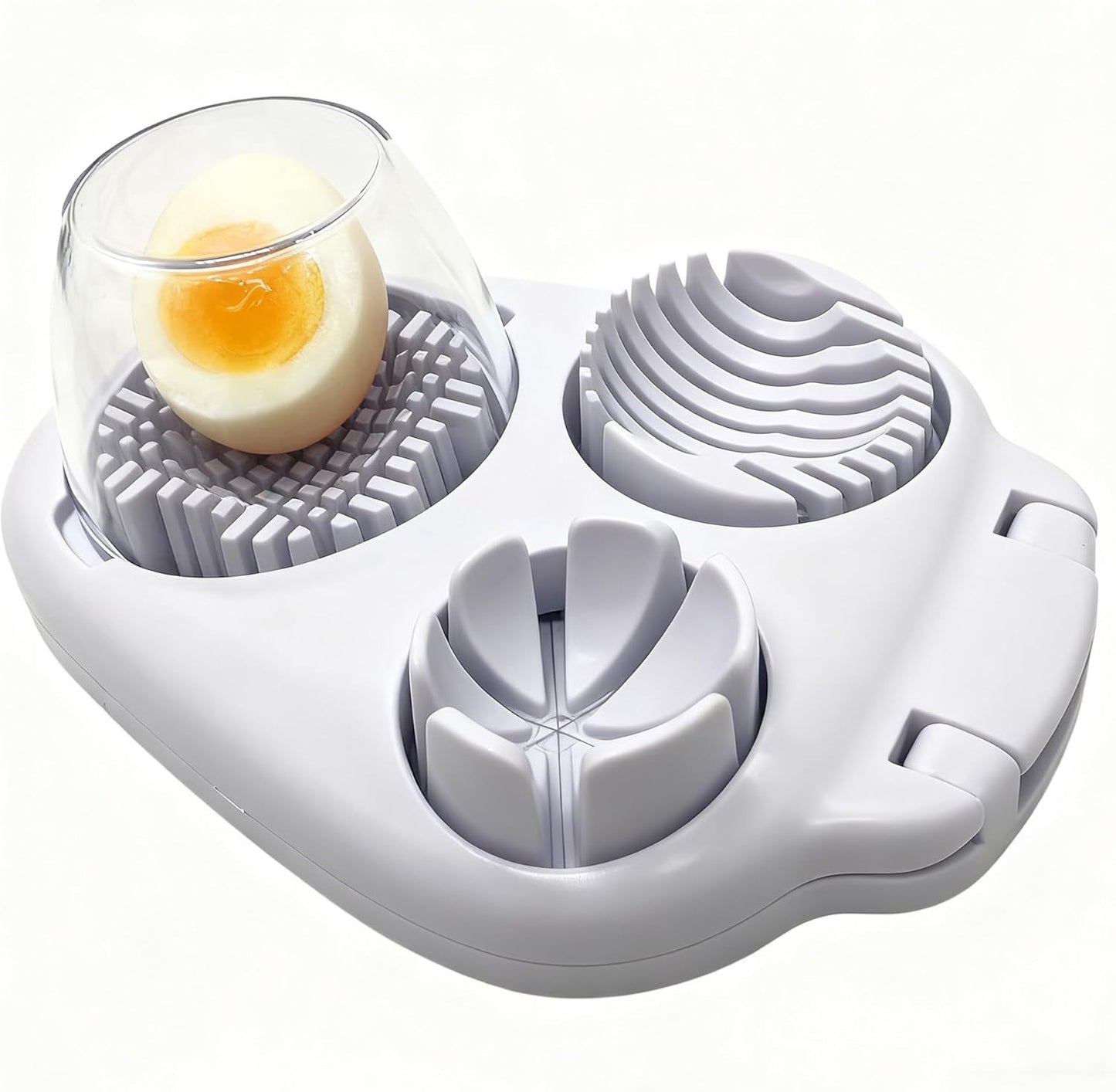 Egg slicers 3-in-1 Stainless Steel Egg Cutter, Multipurpose 3-Way Cutter for Hard Boiled Eggs, Strawberry, Tomato, Mushroom & More