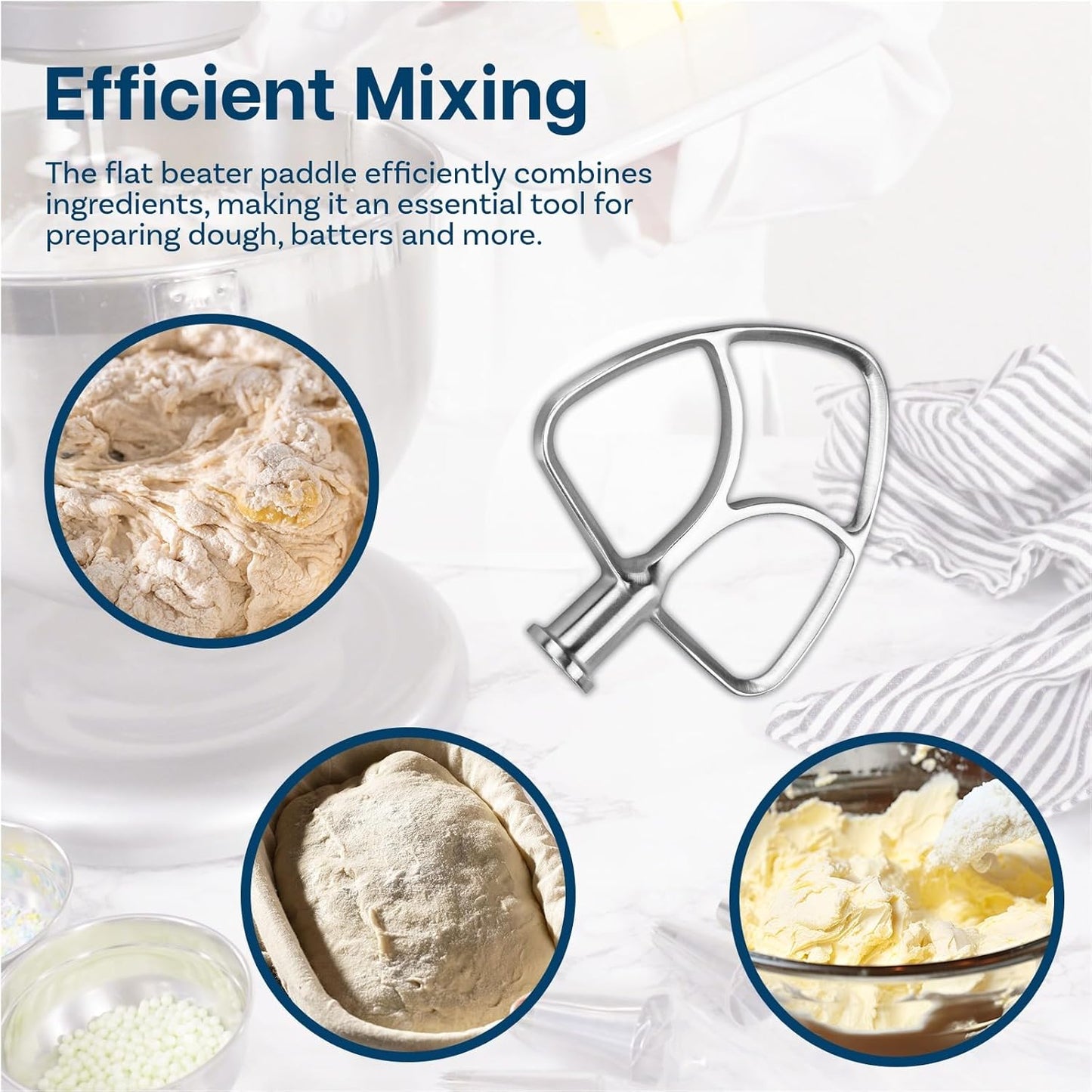 Mixer Attachments for KitchenAid 4.5–5 Quart Tilt-Head Stand Mixers – Compatible with Artisan & Classic – Beaters, Whisks, Dough Hooks & Attachment Sets by MMOBIEL (6-wire Whip, Stainless Steel)