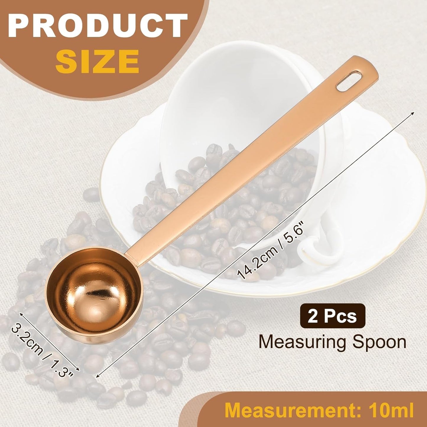 uxcell Measuring Spoon, 15ml Long Handle Table Scoop Teaspoon Coffee Scoop Spoon for Ground Coffee Tea Sugar Cooking Baking, Black