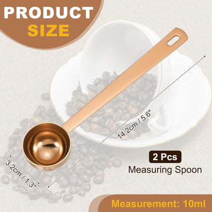 uxcell Measuring Spoon, 15ml Long Handle Table Scoop Teaspoon Coffee Scoop Spoon for Ground Coffee Tea Sugar Cooking Baking, Black