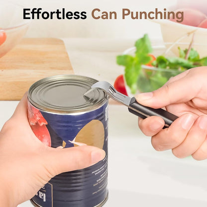 Anyongora 2-in-1 Can Punch Opener & Bottle Opener, Can Opener, Stainless Steel, Non-Slip Handle, Compact 6.1", For Traditional Cans (No Pull-Tab) & Pry-Off Bottle Caps