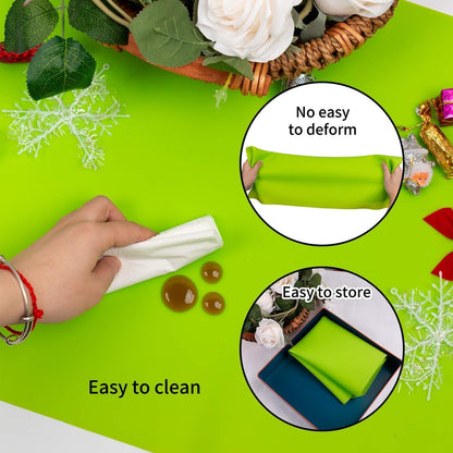 Standard Silicone Mat,Black Baking Mat-Food Grade Kids Dinner Table Placemat Non Slip Counter Mat with Raised Edges Heat Resistant Mat for Air Fryer Nonstick Pastry Dough Mat(1 Pack 23.6'' x 15.7'')