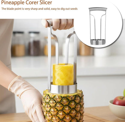 Pineapple Corer Slicer, Stainless Steel Fruit Pineapple Peeler Corer Slicer Cutter Fruit Slicerr Core Remover for for Home Kitchen