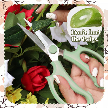 3 Pcs Garden Scissors Floral Shears,Professional Floral Scissors with Comfortable Grip Handle,Premium Garden Pruning Shears for Plants Trimming and Fruit Picking Trimming,Pink