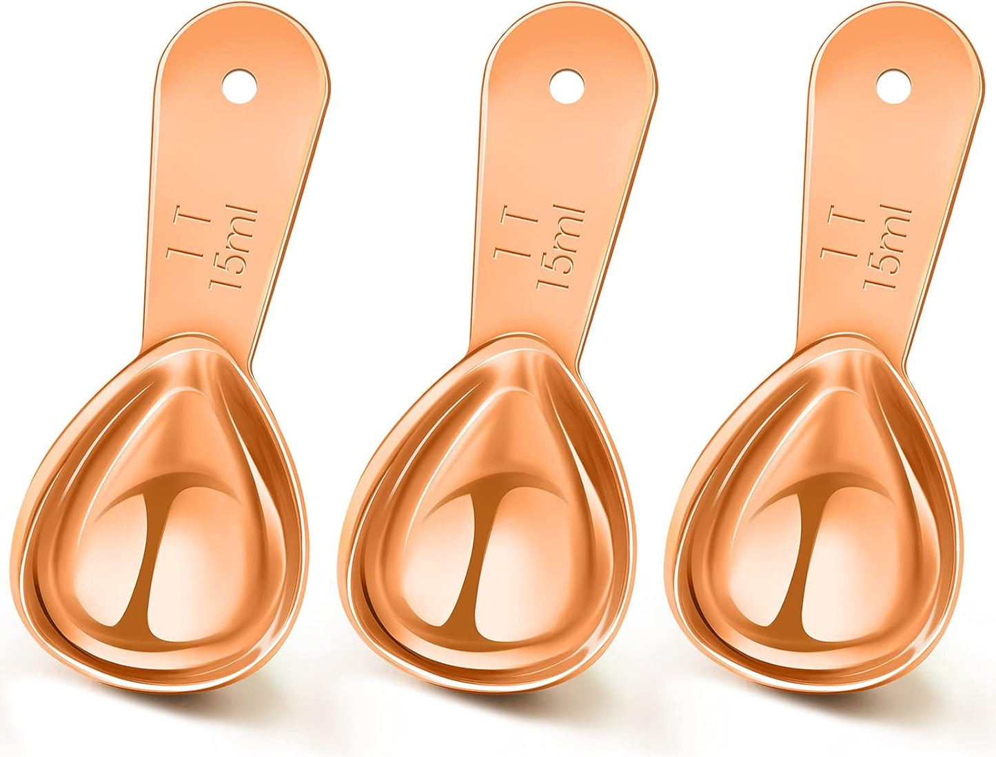 Patelai 3 Pieces Coffee Scoop Tablespoon Measuring Spoons Stainless Steel Coffee Scoops Short Handle Tablespoon for Tea Sugar Kitchen Gifts(15 ml,Silver)