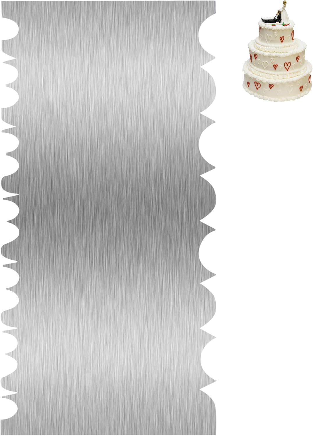 Cake Scraper Smoother Cake Decorating Supplies Kit 8.6 Inch Metal Bench Scraper for Baking Buttercream Smoother Stainless Steel Frosting Cake Comb Edge Side Jagged Comb for Cream Cake-1
