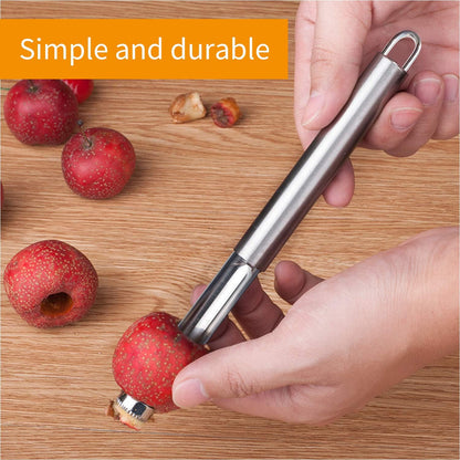 6 Pieces Corer and Pitter Fruit & Vegetable Multi-Function Stainless Corer and Pitter Remover Set for Apple, Pear, Cherry, Jujube, Red Dates, Berry, Chili
