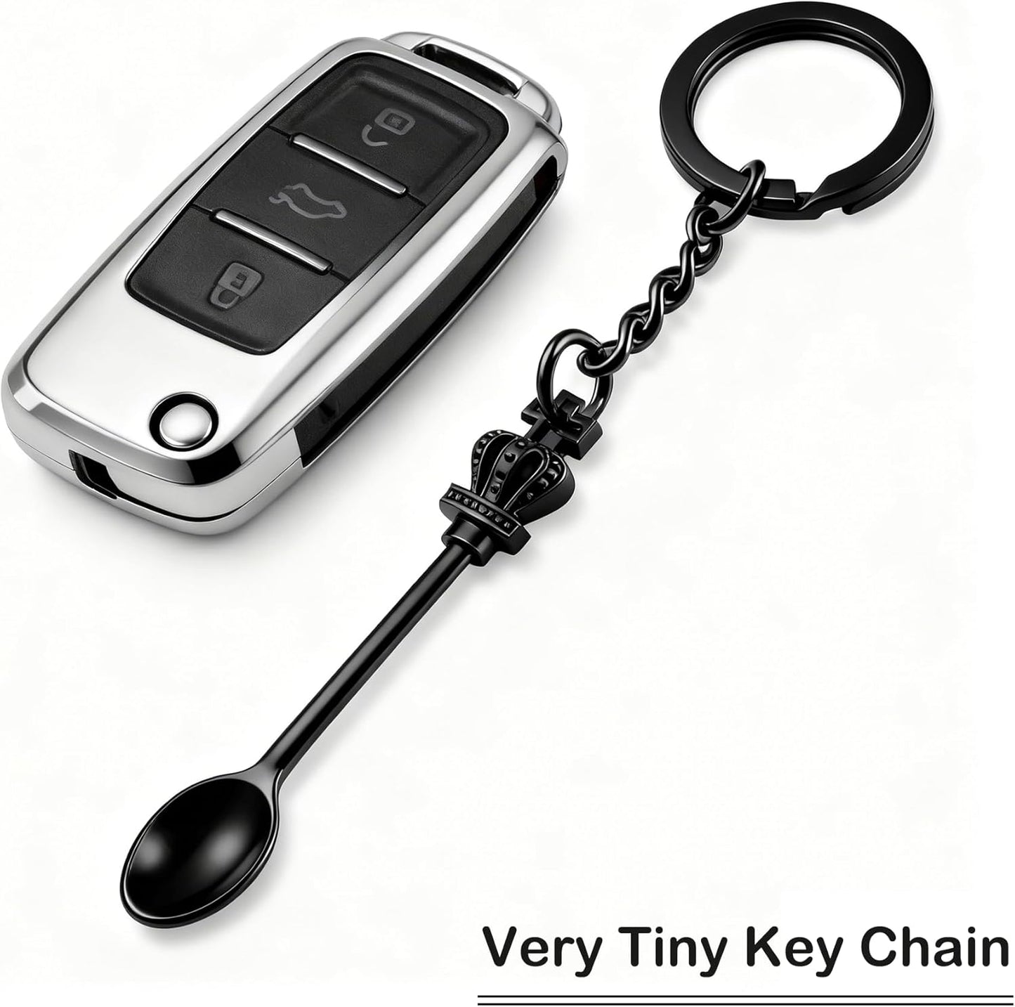 8 Pack Small Measuring Tools Spoon Keychain with Split Key Rings, Metal Mini Powder Spoons for Medicine, Pill Bottle, Craft, Partty (Multicolor, Tiny)