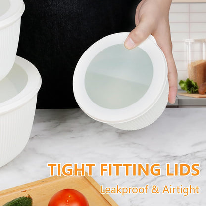 BoxedHome Mixing Bowls with Lids - 8 Piece Plastic Nesting Bowls Set includes 4 Prep Bowls and 4 Lids, Microwave and Dishwasher Safe, Green
