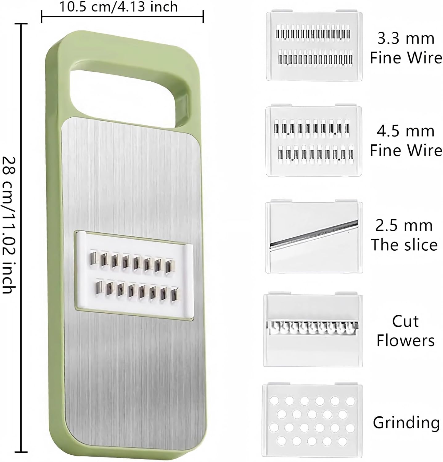 2 Pack Stainless-Steel Mandoline Slicer for Kitchen, 6-in-1 Vegetable Cutter, Shredder & Grater for Potato, Carrot, Salad | Handheld, Multifunctional Kitchen Tool for Daily Salad & Meal Prep