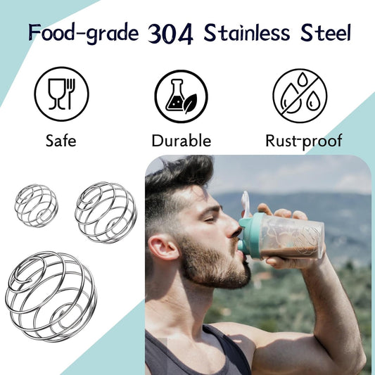 Shaker Balls, 6PCS 304 Stainless Steel Mixing Balls for Protein Shakes Formula, Blending Balls for Mixer Bottles