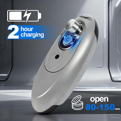 Rechargeable Electric Can Opener for Seniors with Arthritis, Handsfree Automatic Can Opener Electric with Smooth Edge, Magnet Lid Lifter, Fits Almost Can Sizes, Can Opener for Kitchen (Black & Grey)