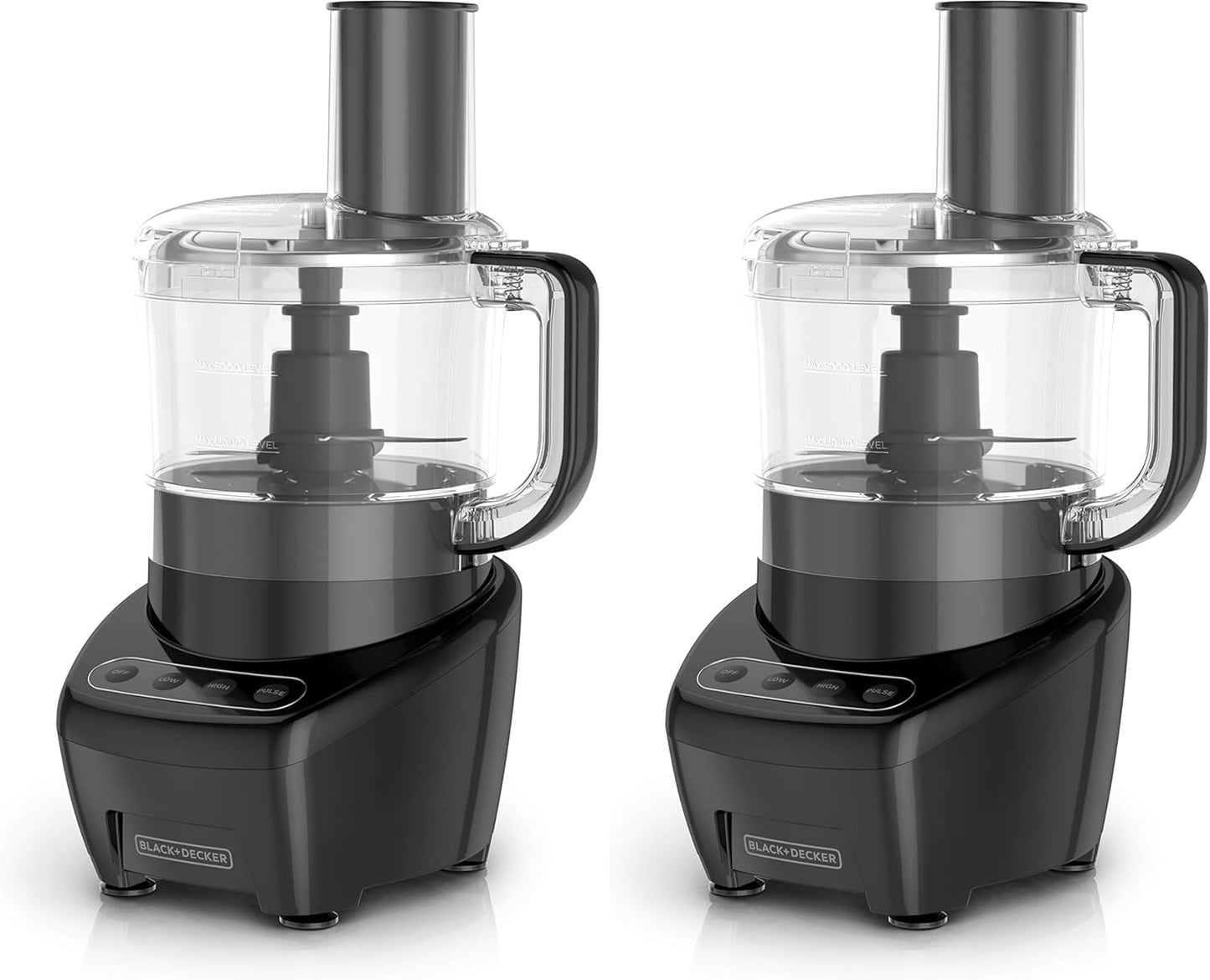 BLACK+DECKER 3-in-1 Easy Assembly 8-Cup Food Processor, Stainless Steel S-Blade, Easy-Clean, Touchpad Controls Black