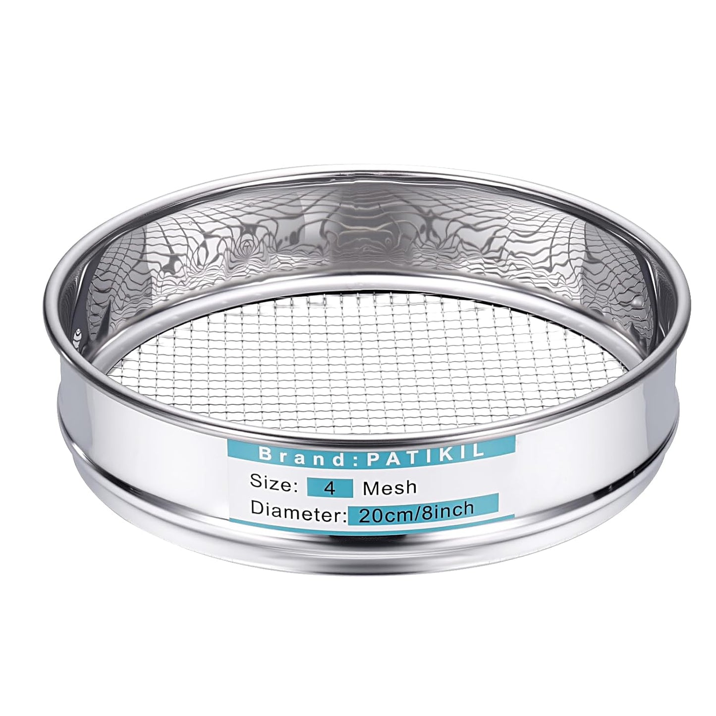PATIKIL 325 Mesh(0.045mm) Lab Sieve, 3.9"(10cm) Diameter Sifting Screen 304 Stainless Steel Wire Cloth Fine Mesh Sieve for Industrial Laboratory Home Soil Sifter Dry Sift Screens Hash - Colors A