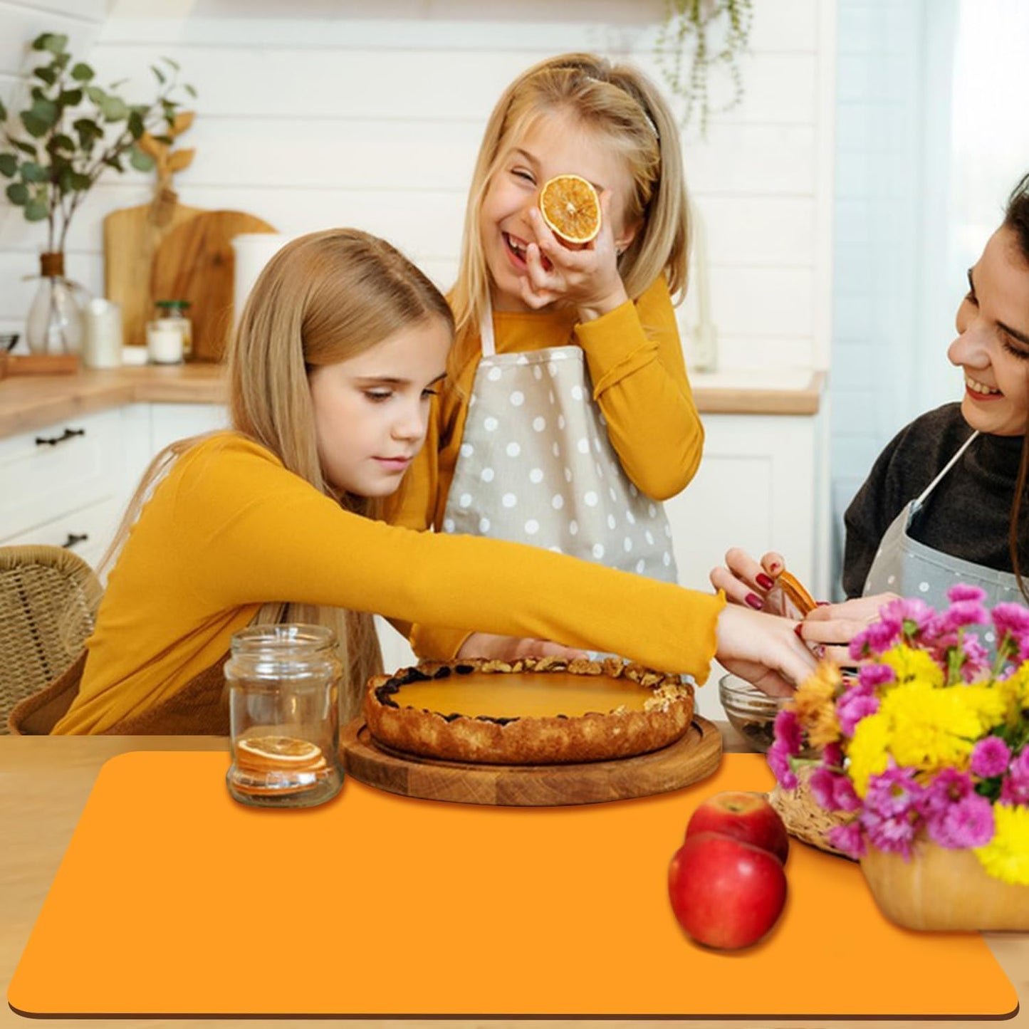 Standard Silicone Mat,Black Baking Mat-Food Grade Kids Dinner Table Placemat Non Slip Counter Mat with Raised Edges Heat Resistant Mat for Air Fryer Nonstick Pastry Dough Mat(1 Pack 23.6'' x 15.7'')