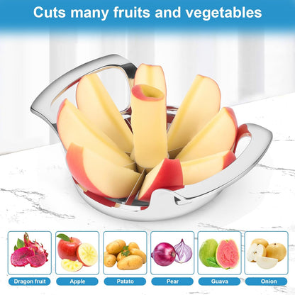 Apple Slicer and Corer, Basic Model with 12 Sharp Stainless Steel Blades - Zinc Alloy Case for Effortless Slicing & Coring