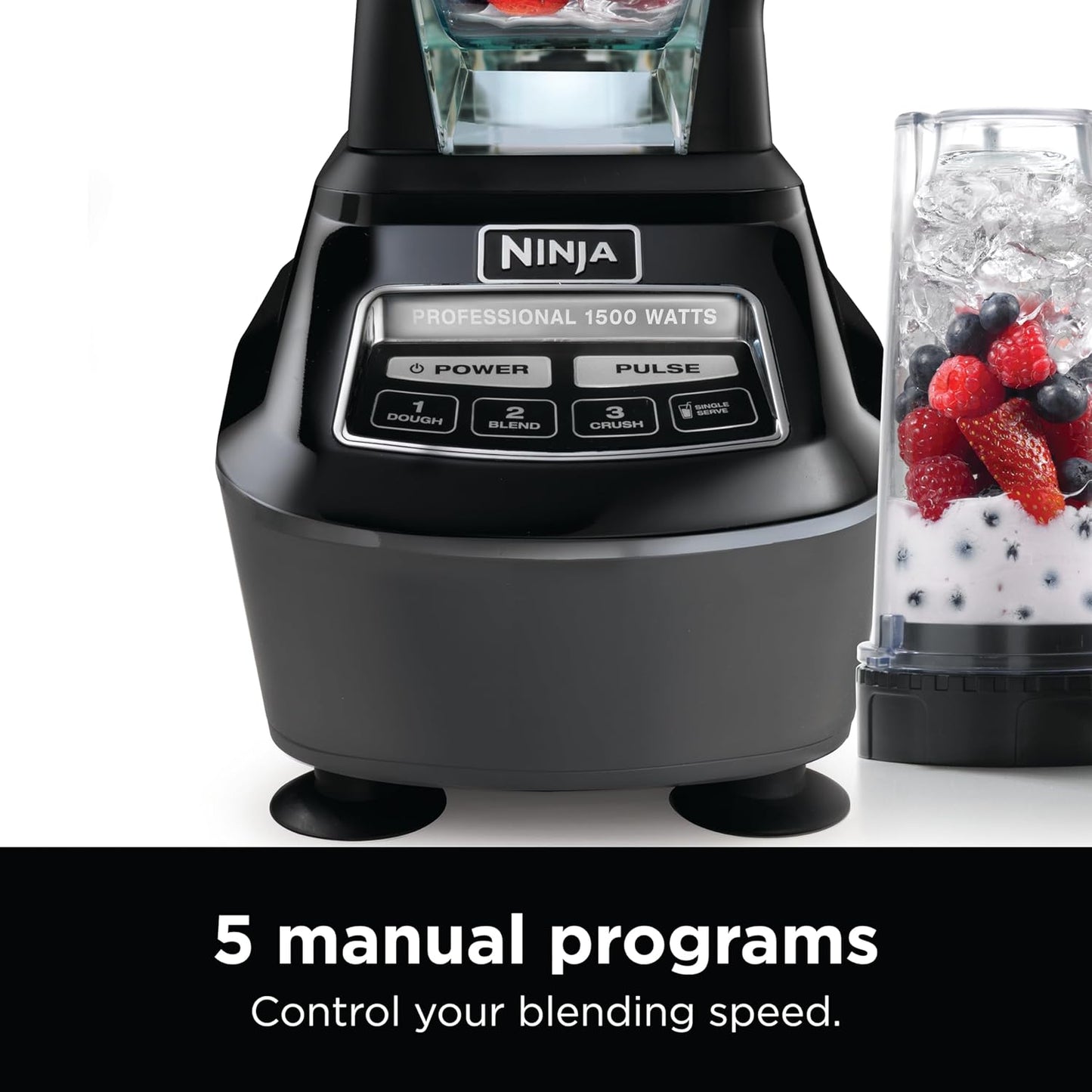 Ninja Kitchen System | All-in-One for Smoothies, Frozen Drinks, Veggie Chopper & More | With Full-Size Pitcher, 8 Cup Food Processor Bowl, (2) 18 oz. Cups, | 1200 Watt | Dark Grey | BR601AMZ