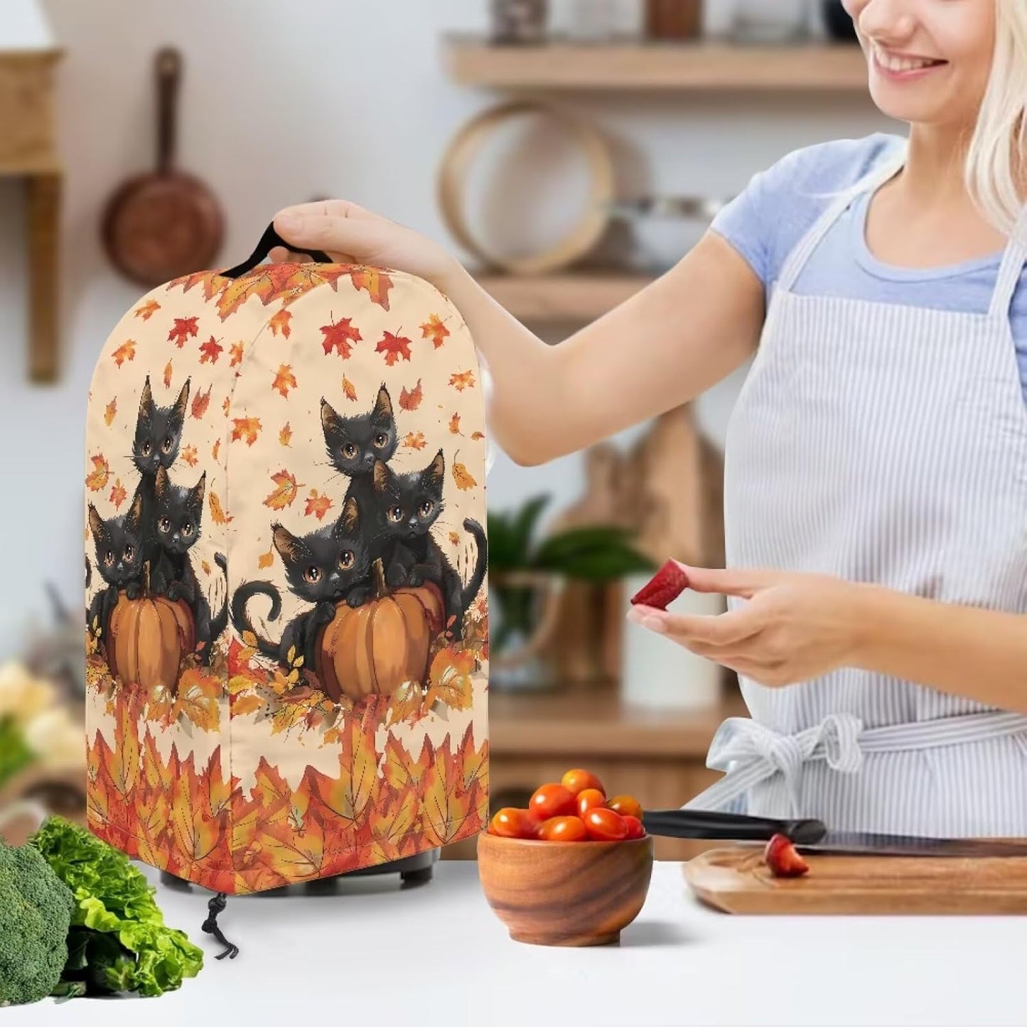 Coffee Pastry Blender Dust Cover with Drawstring Field Stand Mixer or Coffee Maker Cover Anti Fingerprint Polyester Appliance for Home Kitchen Decor
