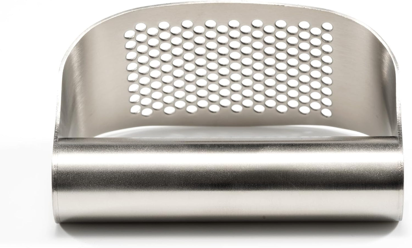 304 Stainless Steel Garlic Press Rocker - Premium Garlic Mincer Garlic Crusher - and Scraper - Comfortable Grip (No opener)