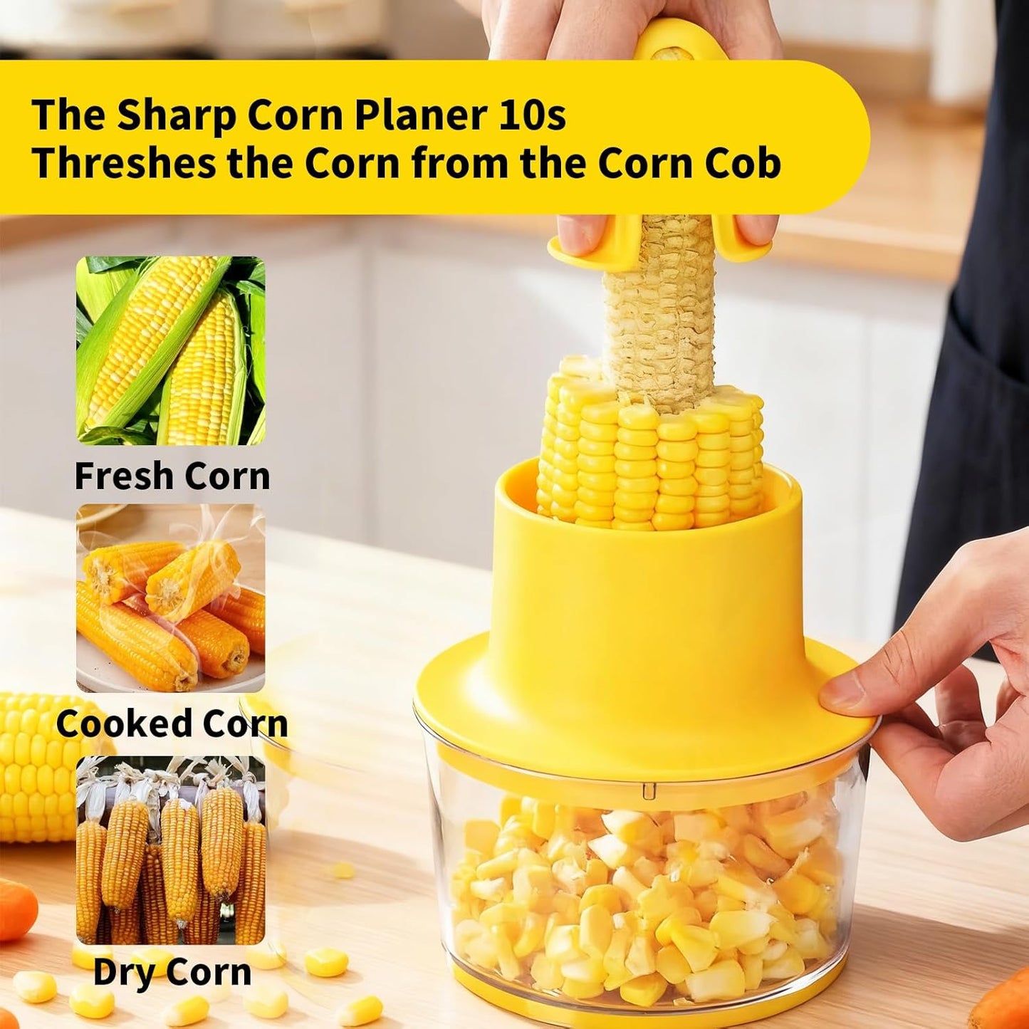 Corn On The Cob Stripper Tool Kit:Including Corn Stripper and Peeler Tool With Bowl 2 PCS Corn Cob Holders Stainless Steel Corn Cutter Safe & Speed Peeler Fun Kitchen Gadgets for Home & Kitchen