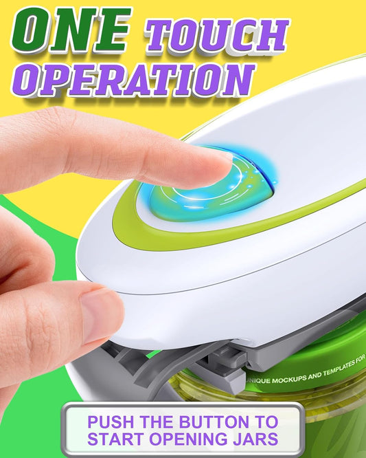 Electric Jar Opener for Weak Hands, Automatic Jar Opener for Seniors with Arthritis, Strong Tough & Easy One Touch Bottle Opener for Arthritic Hands