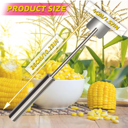 Corn Peeler, Corn Kernel Removers, Long Handle Stainless Steel Corn Stripping Tool Thresher Scraper for Home Kitchens, Restaurant Chefs