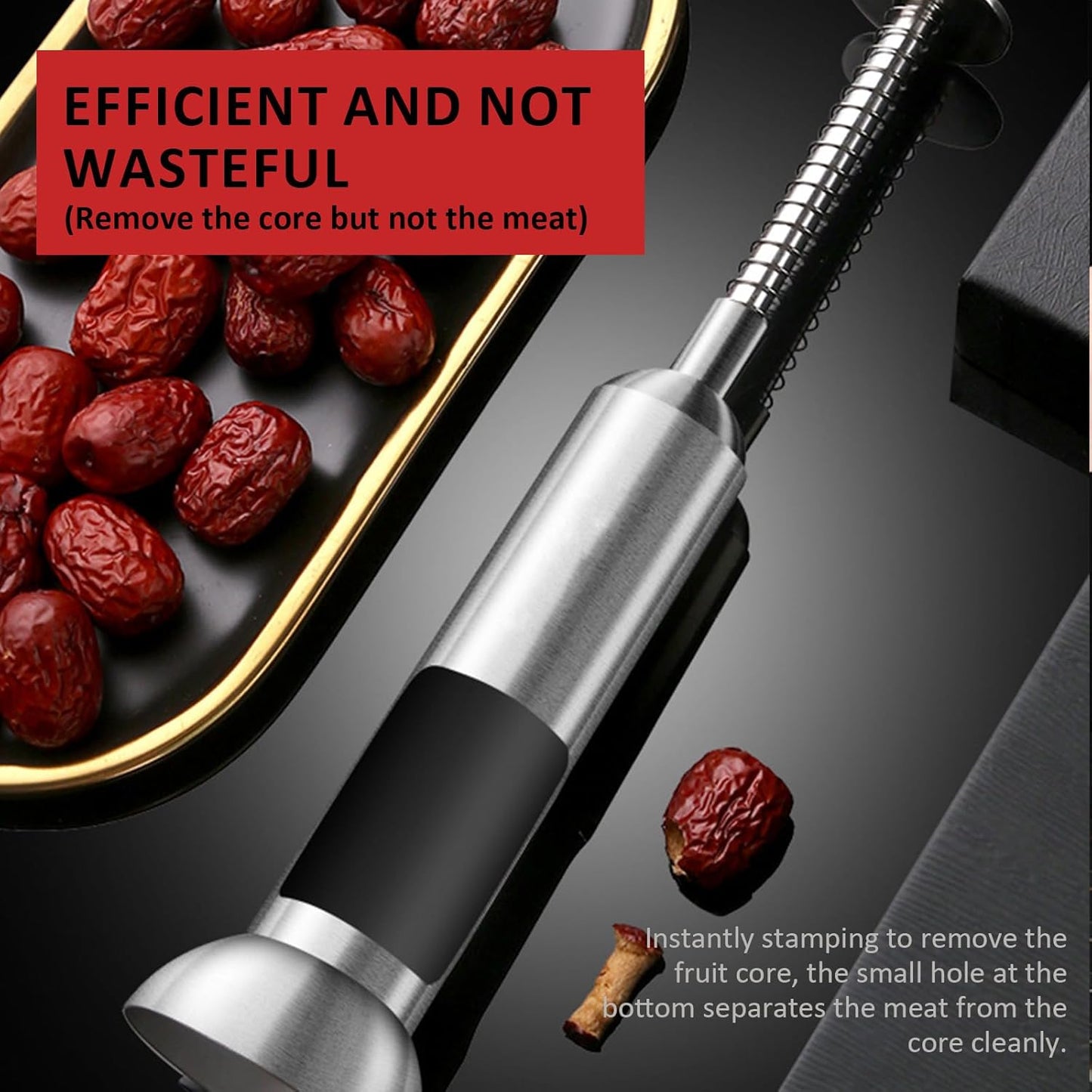 VolksRose Cherry Pitter Tool, Multi Stoner Fruit Remover with Stainless Steel Rod, Dates Pitting Device for Red Dates, Hawthorn, Cherries, Jujubes