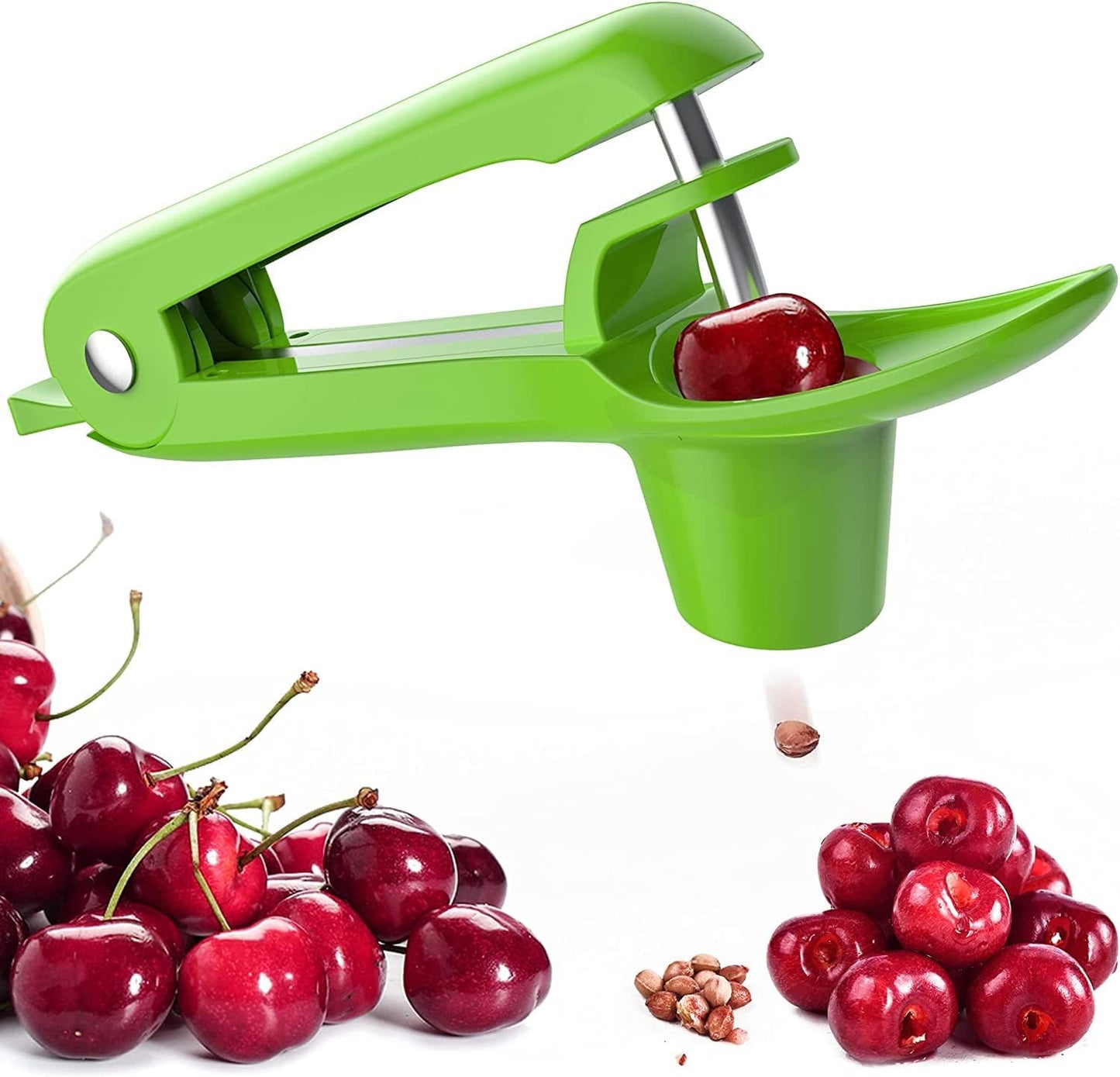 Cherry Pitter - UCMORX Stainless Steel Cherries Pitter Tool Cherries Corer Cherry Remover for Making Cherry Jam with Lock Design(Black)